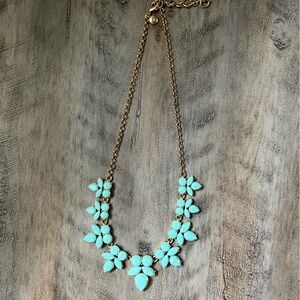 J. Crew Gold and Turquoise Floral Necklace